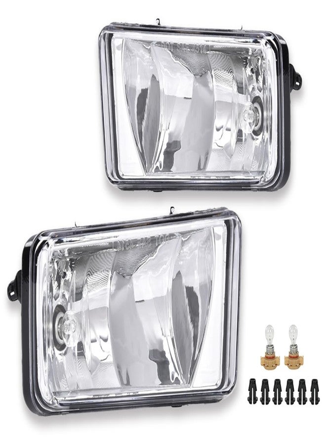 PIT66 Fog Lights, Compatible with 2007-2015 Chevy Silverado 1500/07-14 Silverado 2500HD 3500HD/ 07-13 Chevy Avalanche/ 07-08 Cadillac Escalade, Front Left & Right Fog Lamps, Clear - Image 1