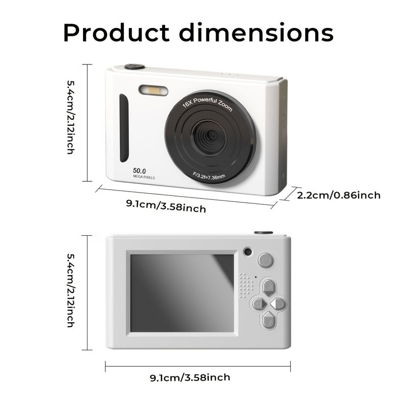 Black 1080P CCD Digital Camera 16x Zoom 2.4 Inch Screen - Image 2