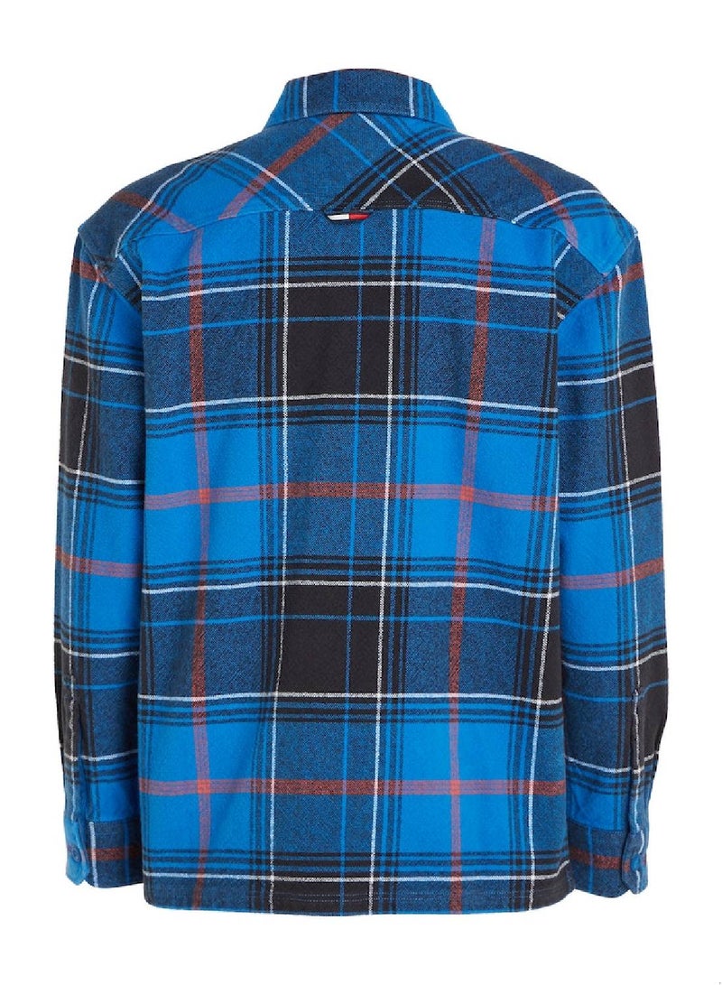 Brushed Canvas Casual Fit Check Overshirt