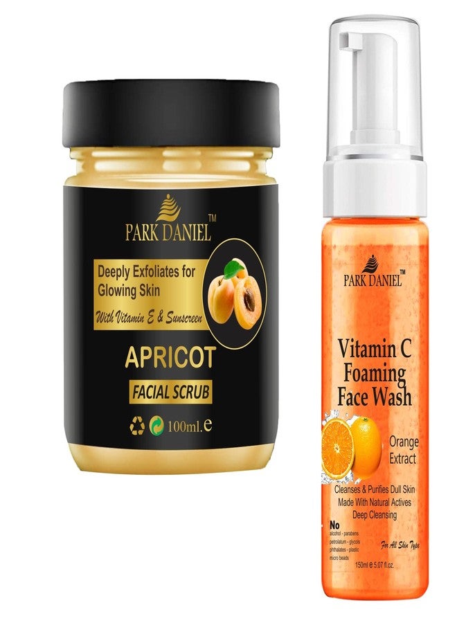 Park Daniel Apricot Scrub and Vitamin C Face Wash For Blackheads Removal | Smooth Skin Brightening Combo Pack of 2 (250 ML) - Image 2