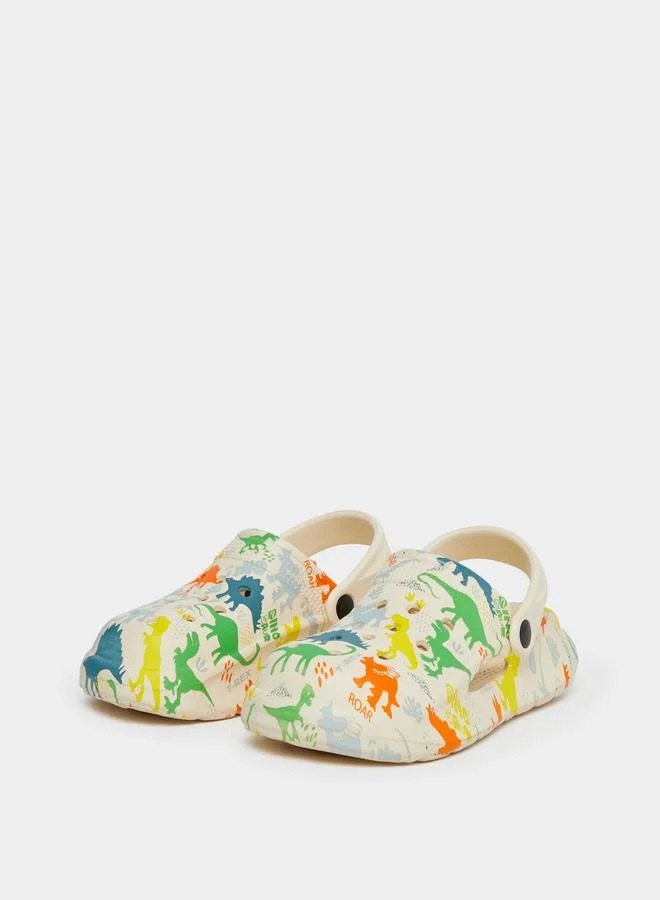 تايك تو Take Two Girls Graphic Print Heel Strap Clogs