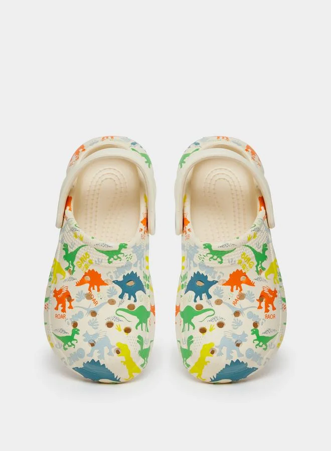 تايك تو Take Two Girls Graphic Print Heel Strap Clogs