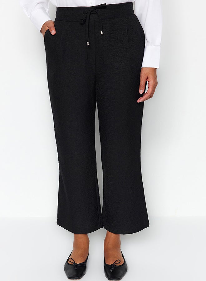 trendyol Black Inside Tie Linen Look Kimono-Pants Woven Suit TCTSS23US00061  - Image 5