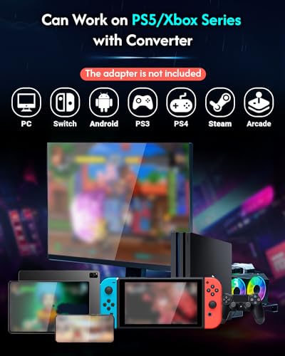Sehawei Haute42 Arcade Stick 16Keys All-Button Gamerfinger with Custom RGB & Turbo Functions,Arcade Controller Street Fight for PC/Ps3/Ps4/Switch/Steam Game Keyboard-Supports Hot Swap & SOCD - Image 4