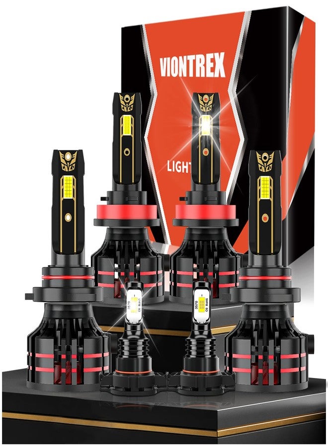 مجموعة مصابيح ضباب VIONTREX عالية ومنخفضة الشعاع، مناسبة لسيارات شيفروليه سيلفرادو 1500 و2500HD و3500HD موديلات 2007-2019. مجموعة مصابيح قيادة سهلة التركيب، لون أبيض 6500 كلفن، مقاومة للماء والغبار IP68، عبوة من 6 مصابيح. - Image 1