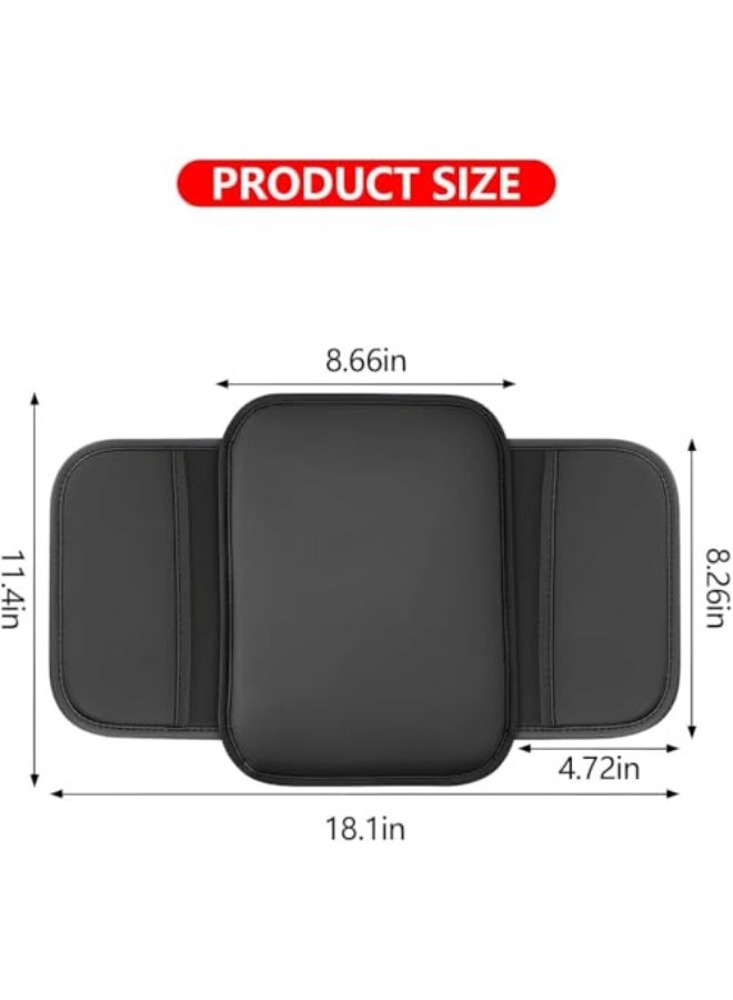 Generic Leather Center Console Cover with Pockets, Auto Center Console Cover for Car Armrest (black)  - Image 2