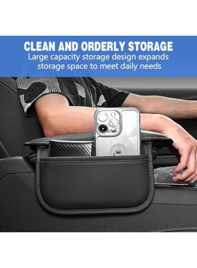 Generic Leather Center Console Cover with Pockets, Auto Center Console Cover for Car Armrest (black)  - Image 4