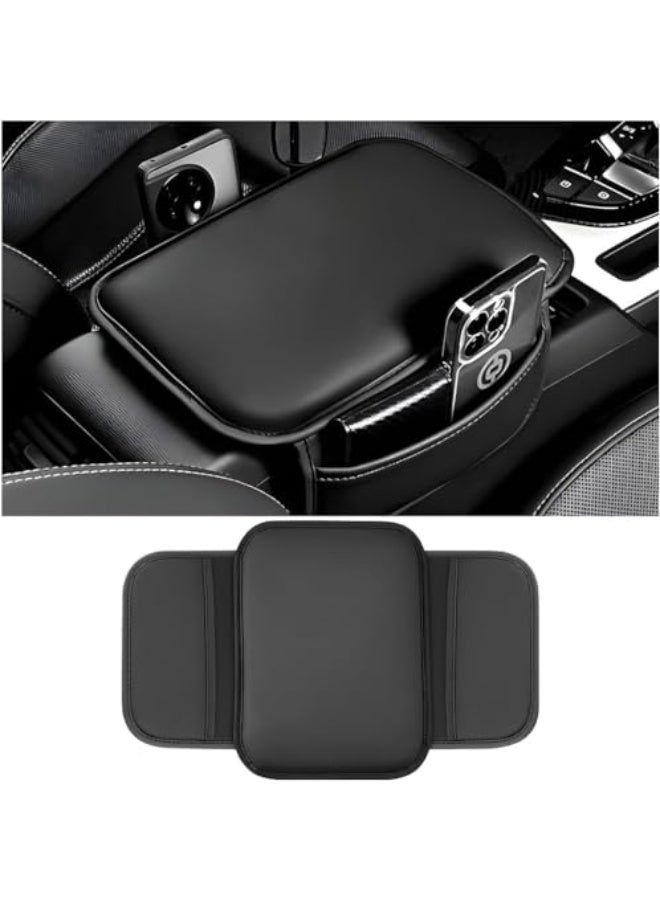 Generic Leather Center Console Cover with Pockets, Auto Center Console Cover for Car Armrest (black)  - Image 1
