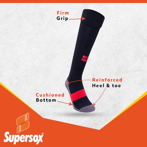Supersox Unisex Kids Football Socks-Knee Length Socks With Cushioned Sole, Odour Free & Superior Grip Uniform Stockings For Football/, Pack Of 2 (Black & White, Large (10 Years To 14 Years), Cotton) - Image 5