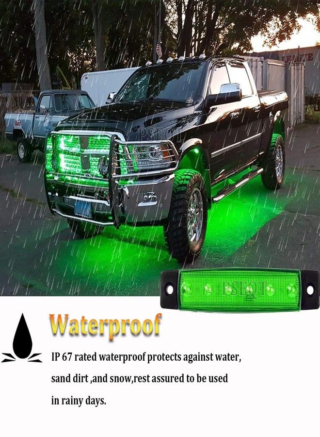 PSEQT 10 Pcs LED Rock Strip Lights Car Underglow Wheel Fender Well Lighting Kits Waterproof for Golf Cart Wrangler Offroad Truck RV UTV ATV Snowmobile (Green) - Image 4