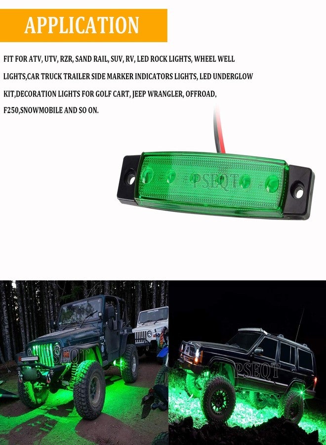 PSEQT 10 Pcs LED Rock Strip Lights Car Underglow Wheel Fender Well Lighting Kits Waterproof for Golf Cart Wrangler Offroad Truck RV UTV ATV Snowmobile (Green) - Image 3