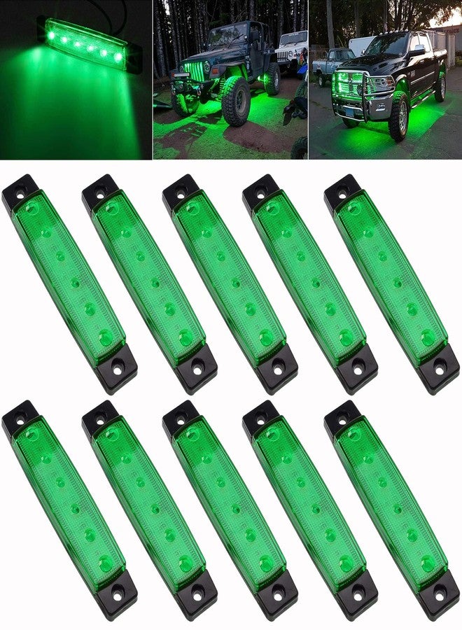 PSEQT 10 Pcs LED Rock Strip Lights Car Underglow Wheel Fender Well Lighting Kits Waterproof for Golf Cart Wrangler Offroad Truck RV UTV ATV Snowmobile (Green) - Image 2
