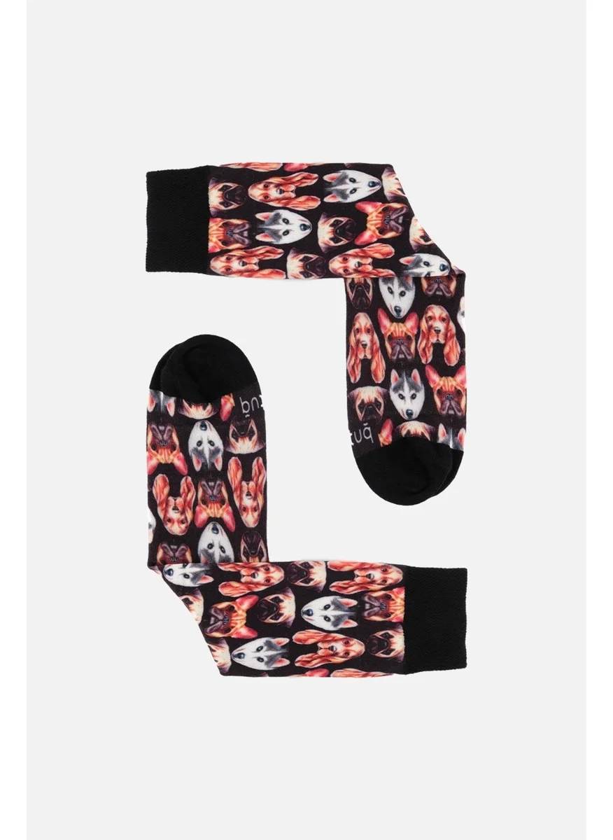Aytuğ Unisex Cotton Dog Patterned Fun Socks - A-Dfs-K