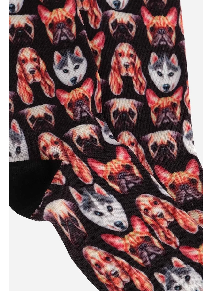Aytuğ Unisex Cotton Dog Patterned Fun Socks - A-Dfs-K