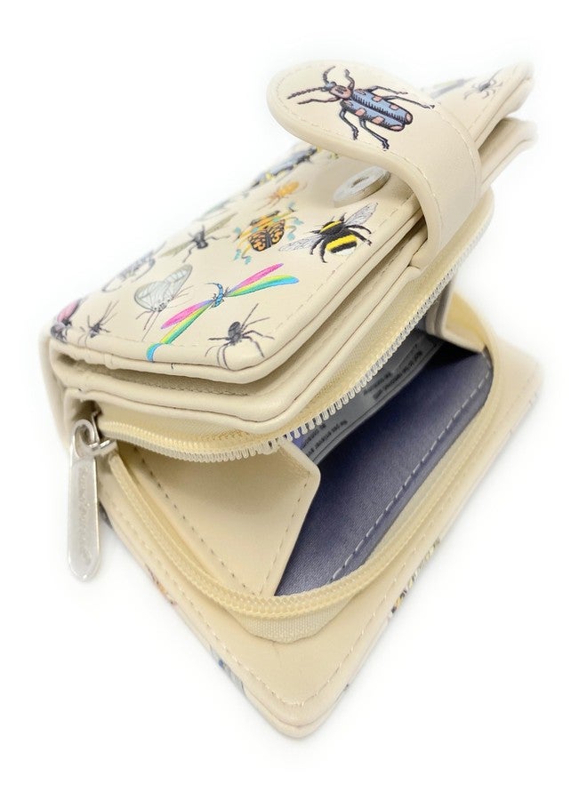 Shag Wear Insect Mania Small Nature Wallet For Women and Teen Girls Vegan Faux Leather 4.5" Beige - Image 4