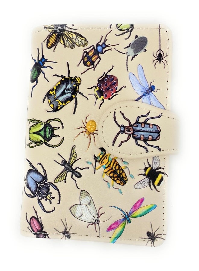 Shag Wear Insect Mania Small Nature Wallet For Women and Teen Girls Vegan Faux Leather 4.5" Beige - Image 5