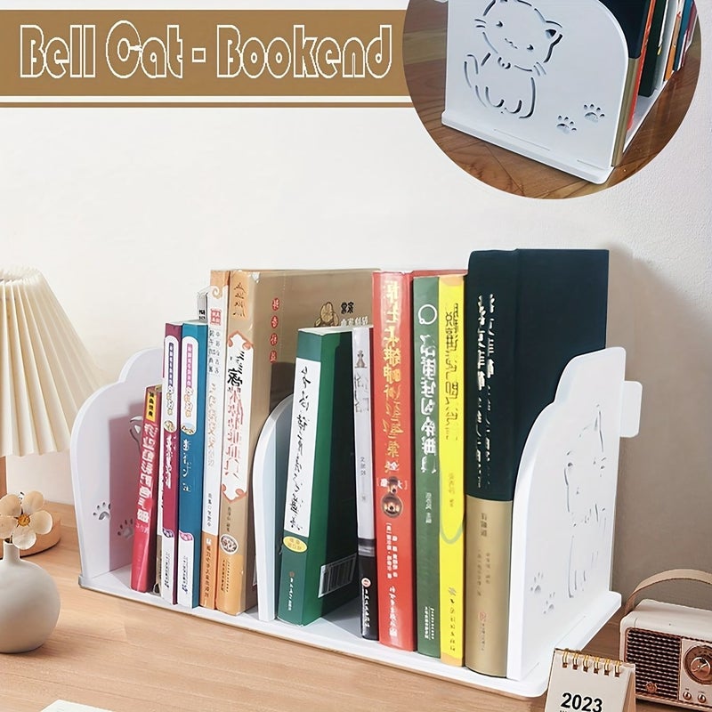 Thickened PVC Kitten 7.87inch Desktop Bookshelf for Home Study Office Living Room Bedroom and Bathroom Storage Rack - Image 3