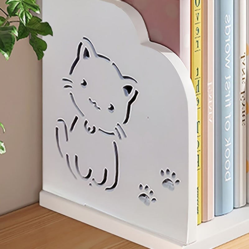 Thickened PVC Kitten 7.87inch Desktop Bookshelf for Home Study Office Living Room Bedroom and Bathroom Storage Rack - Image 2