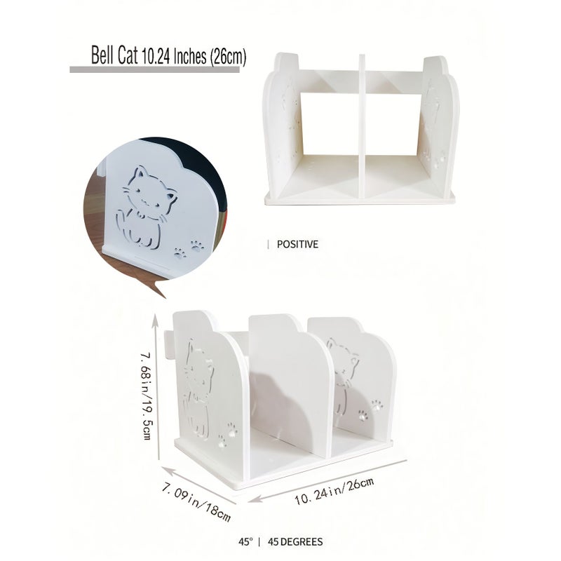 Thickened PVC Kitten 7.87inch Desktop Bookshelf for Home Study Office Living Room Bedroom and Bathroom Storage Rack - Image 5
