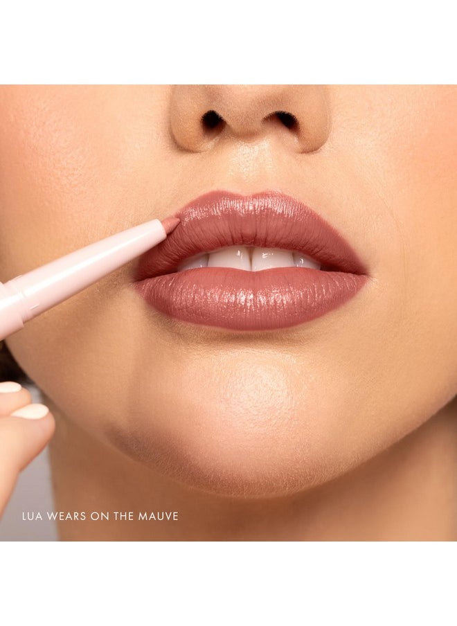 واندر بيوتي أحمر شفاه Lipsetter Dual Cream + قلم تحديد الشفاه - On The Mauve - أحمر شفاه مرطب وناعم للغاية وقلم تحديد شفاه بنفسجي بلمسة نهائية غير لامعة ناعمة - مصنوع من مادة السكوالين والببتيدات (1 قطعة)  - Image 3