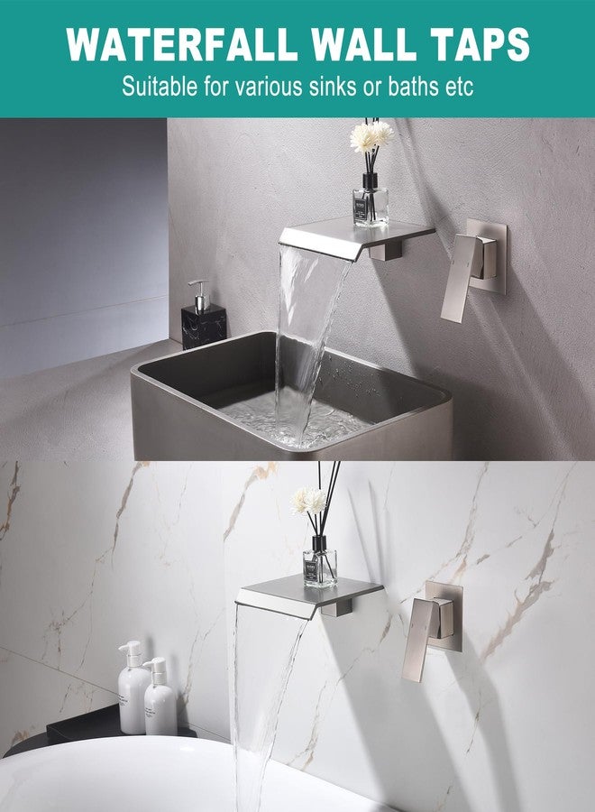 RF Waterfall Wall Mount Faucet Bathroom Bathtub Tub Faucet Single Handle Tub Filler Bathroom Sink Faucets Rough-in Valve Included - Image 2