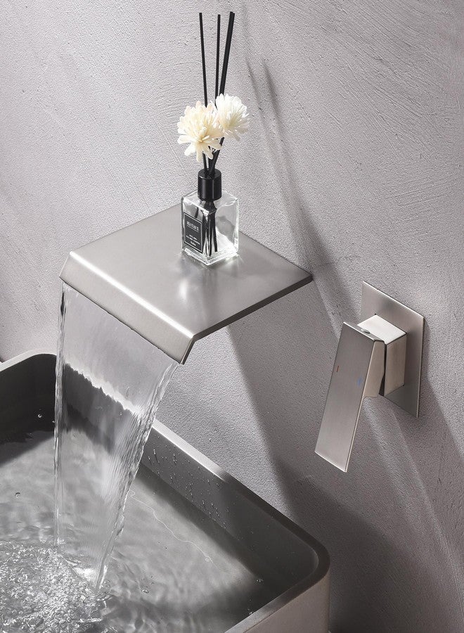 RF Waterfall Wall Mount Faucet Bathroom Bathtub Tub Faucet Single Handle Tub Filler Bathroom Sink Faucets Rough-in Valve Included - Image 1