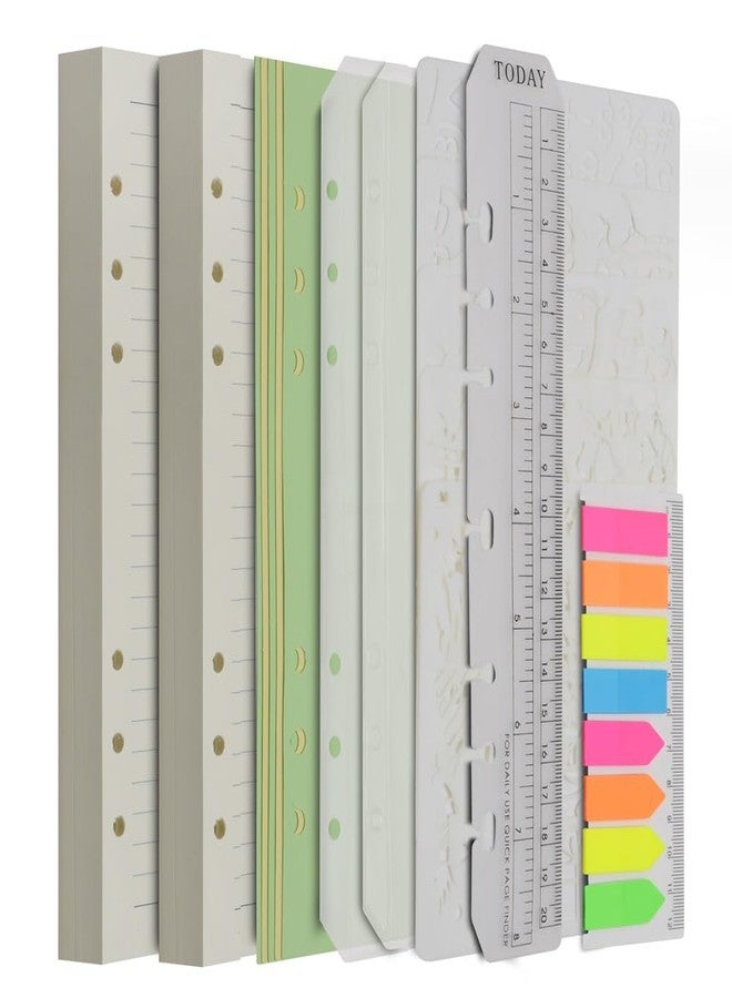 Wonderpool A5 Refills Paper 320 Pages 100gsm 6 Hole Paper for 6 Ring Binder Journal Notebook with Divider,Pouch Pockets,Bookmark,Stencils (College Ruled Paper, A5) - Image 1