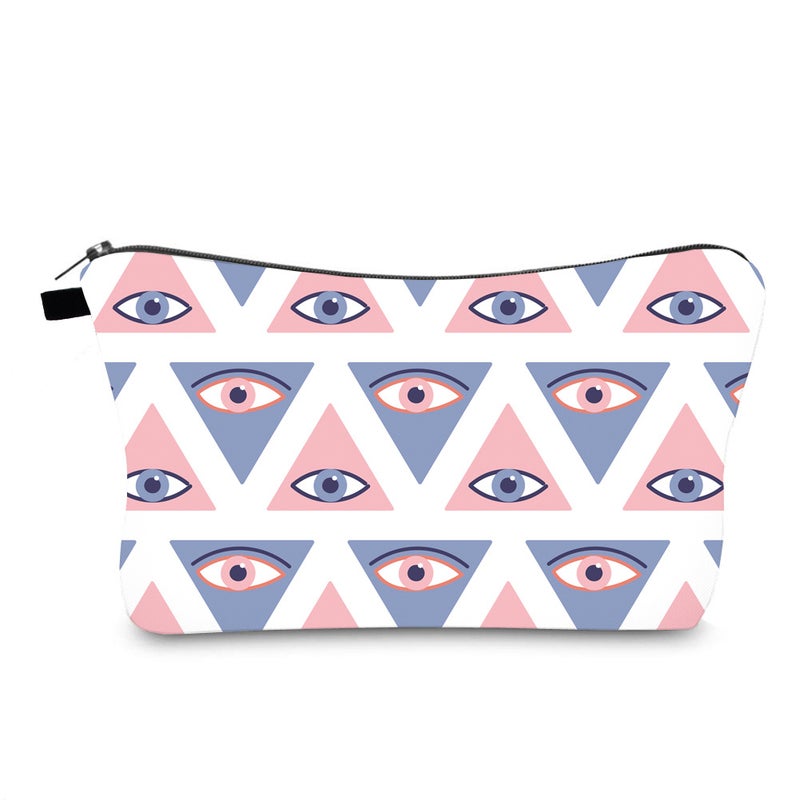 Water-Repellent Cosmetic Bag Evil Eye Print Travel Storage Bag Portable Clutch Bag Toiletry Bag For Women - Image 1