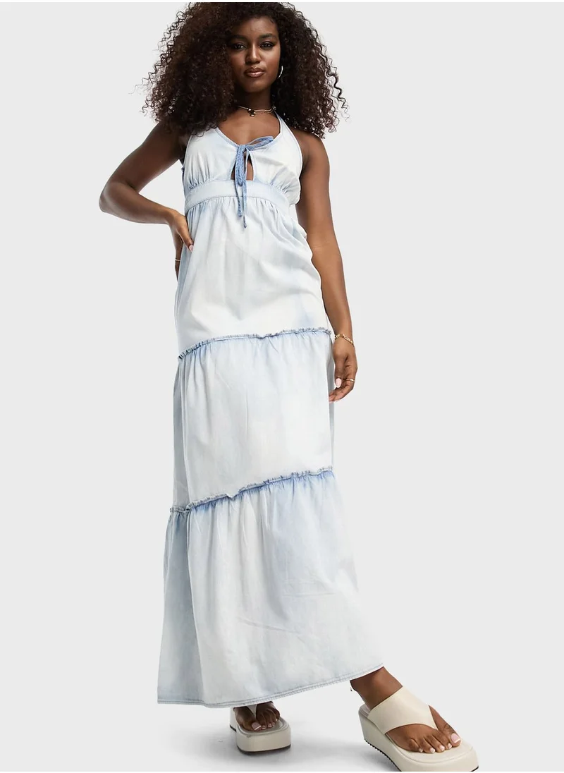 Miss Selfridge Tie Detail Ruffle Dress