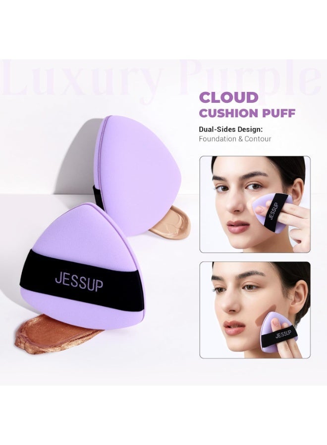 جيساب جيسوب بودرة باف، قطعتان مثلثتان ناعمتان لتثبيت كريم الأساس والخبز، قابلة لإعادة الاستخدام والغسل، لون بنفسجي SP018 - Image 5