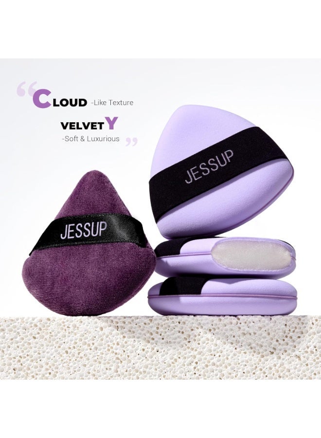 جيساب جيسوب بودرة باف، قطعتان مثلثتان ناعمتان لتثبيت كريم الأساس والخبز، قابلة لإعادة الاستخدام والغسل، لون بنفسجي SP018 - Image 3