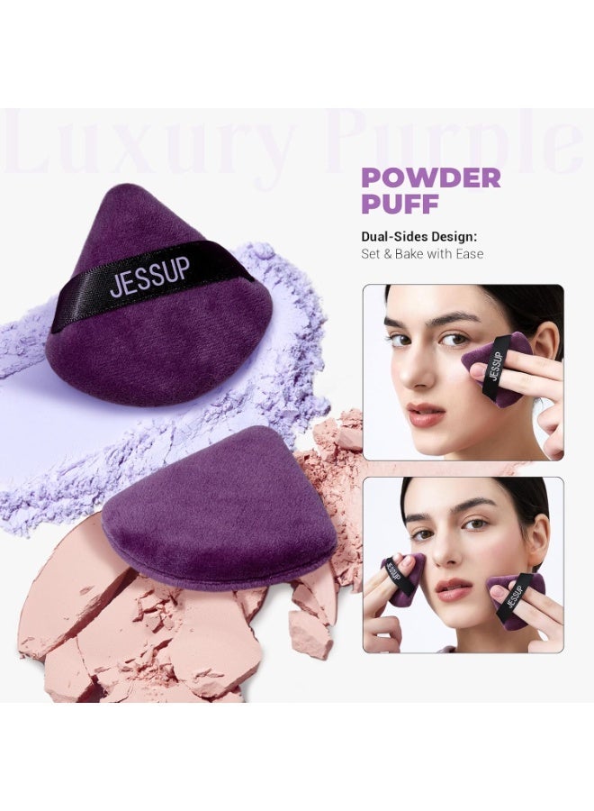جيساب جيسوب بودرة باف، قطعتان مثلثتان ناعمتان لتثبيت كريم الأساس والخبز، قابلة لإعادة الاستخدام والغسل، لون بنفسجي SP018 - Image 4