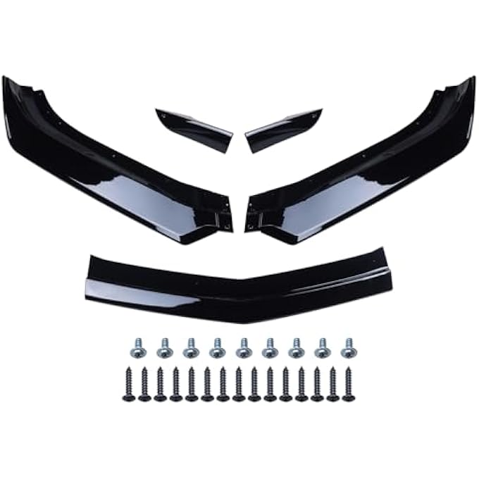AUTOTOP 5PCS Front Bumper Lip Spoiler Lip Lower Bumper Body Fit Camaro SS 2016-2024/LS LT RS 2019-2024 (Gloss Black) - Image 2