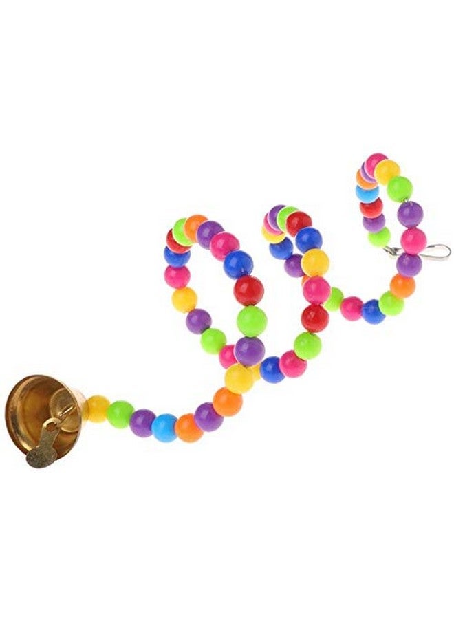 أرجوحة مرنة من خرز الخشب الطبيعي للطيور (حلزونية، 75 سم) - Image 4