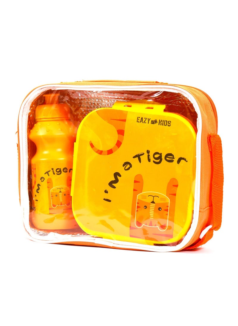 Eazy Kids Eazy Kids Lunch Box and Water Bottle With Bag-Tiger Yellow  - Image 1
