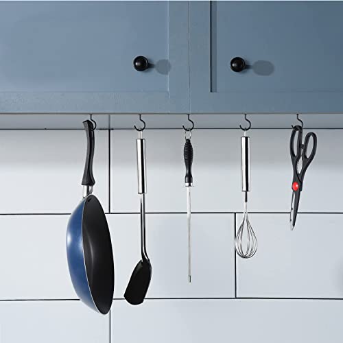Goiio 100 Pieces 1/2 inch Ceiling Hooks, Black Zinc Plated Metal Screw-in Cup Hooks - Image 5