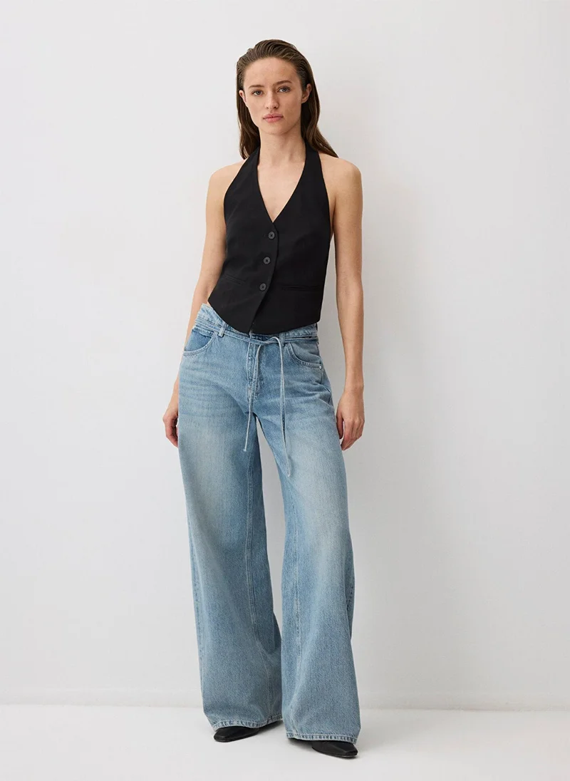 MAVI Black Tencel TM Lyocell Blend Sleeveless Blouse