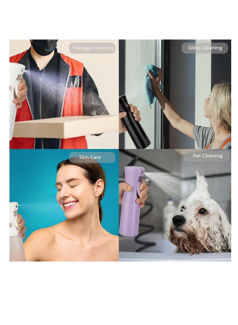زجاجة بخاخ ماء مستمرة للشعر  - زجاجات بخاخ بلاستيكية فارغة فائقة النعومة قابلة لاعادة الملء للنباتات وتصفيف الشعر والرذاذ والتنظيف والعناية بالبشرة (لون عشوائي) - Image 3