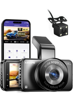 AZDOME M17 Pro WiFi Front + Rear Dash Cam, FHD 1080P Car Driving Recorder, 3" Screen,150° Wide Angle, Driving Assistant ADAS, G-Sensor Loop Recording, Night Vision Parking Mode  - Image 1