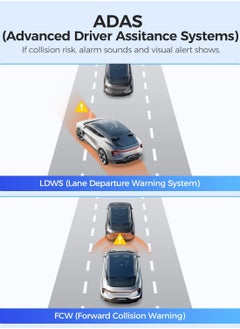 AZDOME M17 Pro WiFi Front + Rear Dash Cam, FHD 1080P Car Driving Recorder, 3" Screen,150° Wide Angle, Driving Assistant ADAS, G-Sensor Loop Recording, Night Vision Parking Mode  - Image 3