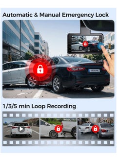 AZDOME M17 Pro WiFi Front + Rear Dash Cam, FHD 1080P Car Driving Recorder, 3" Screen,150° Wide Angle, Driving Assistant ADAS, G-Sensor Loop Recording, Night Vision Parking Mode  - Image 4