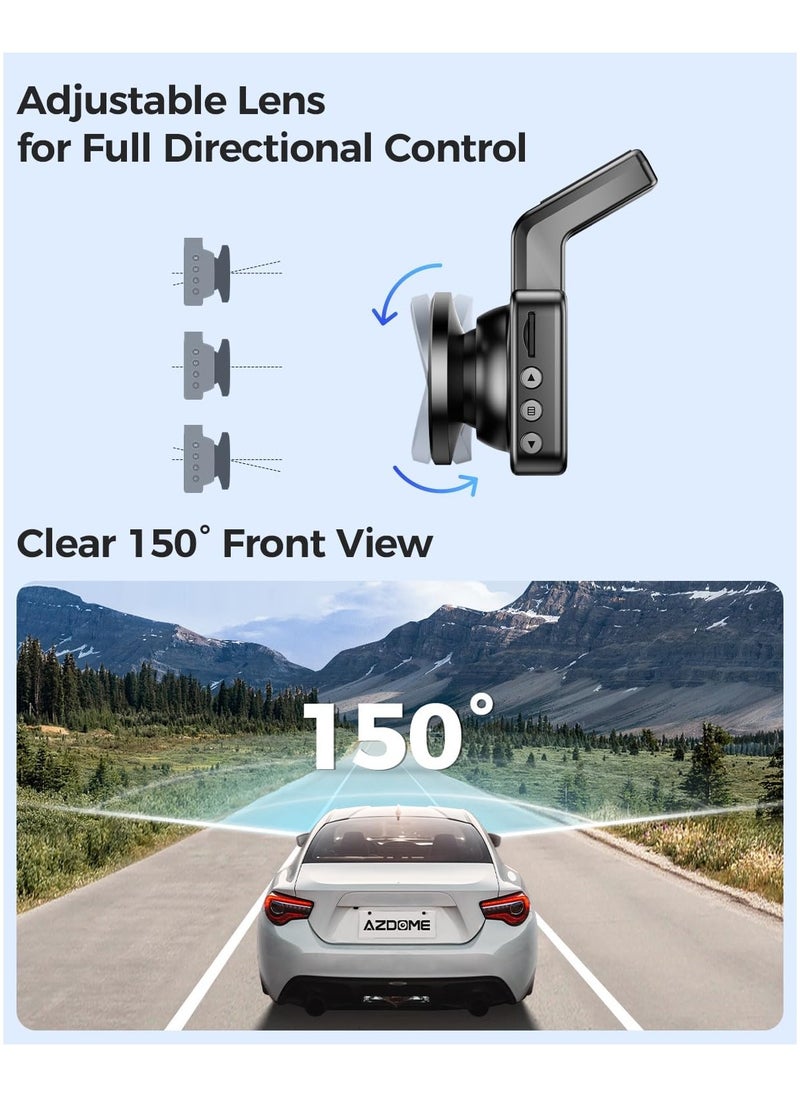 AZDOME - M17 Pro WiFi Front + Rear Dash Cam, FHD 1080P Car Driving Recorder, 3" Screen,150° Wide Angle, Driving Assistant ADAS, G-Sensor Loop Recording, Night Vision Parking Mode - Image 1