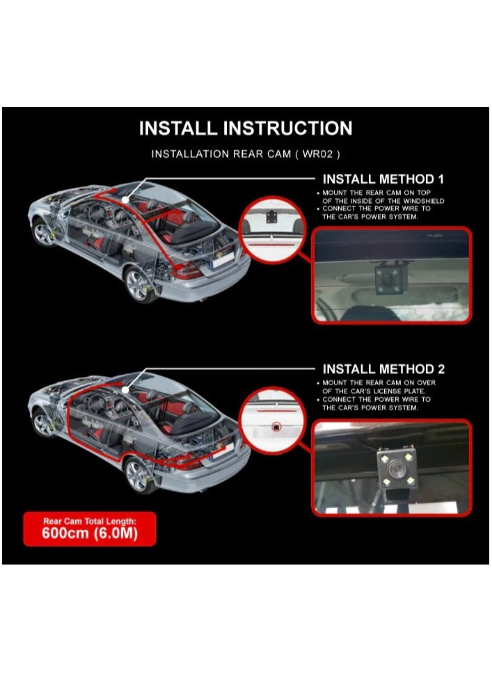 AZDOME - M17 Pro WiFi Front + Rear Dash Cam, FHD 1080P Car Driving Recorder, 3" Screen,150° Wide Angle, Driving Assistant ADAS, G-Sensor Loop Recording, Night Vision Parking Mode - Image 1