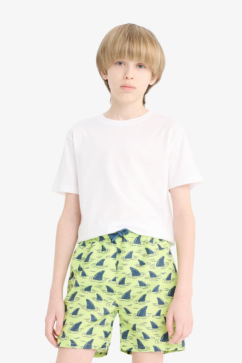 DeFacto Green Boy Boy Regular Fit Printed Swim Shorts Casual - Image 3