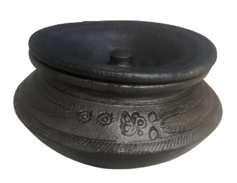 RUKDA Handmade Unglazed Earthen Traditional Pot for Cooking | Natural Cooking & Serving-Clay/Mitti Handi - Satti for Cooking Biriyani Handi/Dal/Sambar/Rasam/Curry/Veggies & General Cooking - 2 Liter - Image 1