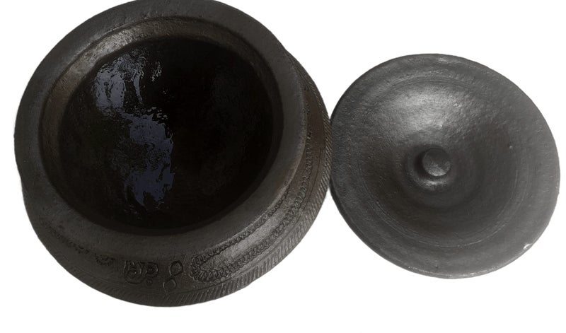 RUKDA Handmade Unglazed Earthen Traditional Pot for Cooking | Natural Cooking & Serving-Clay/Mitti Handi - Satti for Cooking Biriyani Handi/Dal/Sambar/Rasam/Curry/Veggies & General Cooking - 2 Liter - Image 3