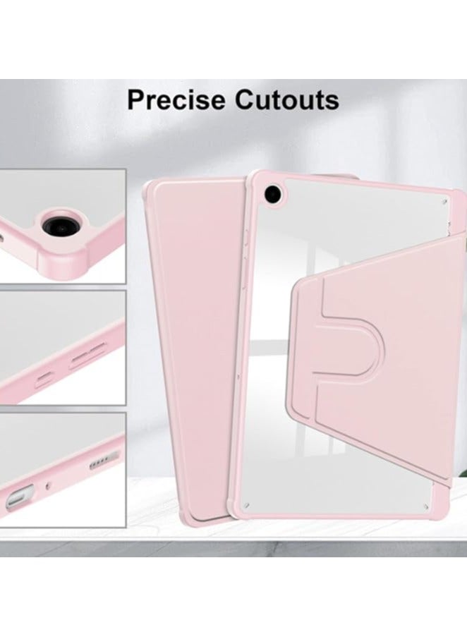 Green Tiger Case Compatible with Samsung Galaxy Tab A9 Plus 11 Inch 2023 Cover, Clear Acrylic Multi-Angle Hard PC Case with Pen Holder Protective Stand Cover Clear Back, Auto Wake/Sleep (PINK) - Image 3