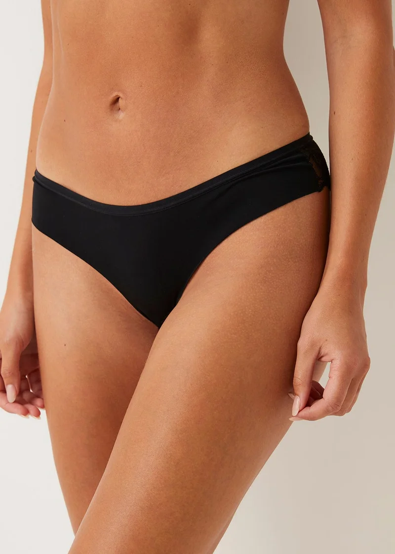 Matalan 3 Pack No VPL Lace Back Brazilian Knickers