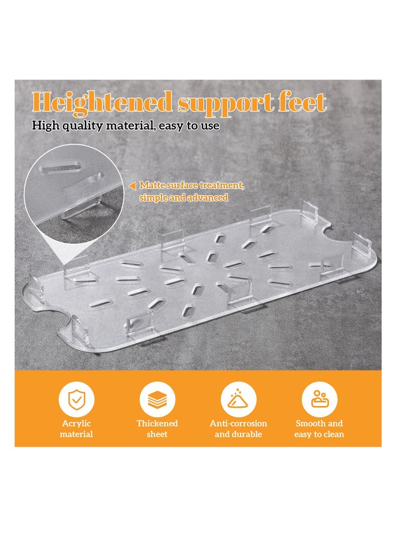 SYOSI 6 - Pieces Plastic Drain Shelf for Size Food Pan Clear Plastic Grate Acrylic Food Drain Trays for Food Fruit Vegetables Beans Corns Sink Teapot Dish Kitchen Restaurant Hotel  - Image 4