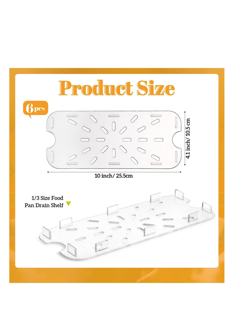 SYOSI 6 - Pieces Plastic Drain Shelf for Size Food Pan Clear Plastic Grate Acrylic Food Drain Trays for Food Fruit Vegetables Beans Corns Sink Teapot Dish Kitchen Restaurant Hotel  - Image 3